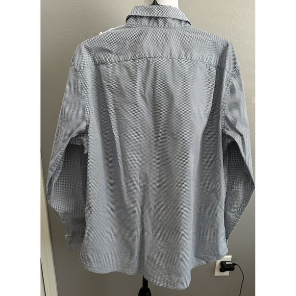 Ben Sherman Mens Shirt XL Stretch Blue Spotted Designer Casual Button Down Style - Picture 3 of 7